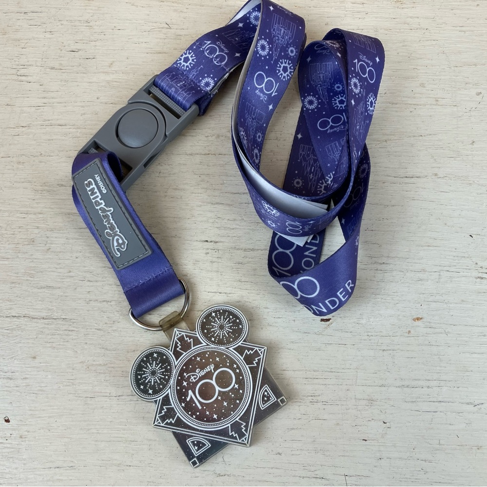 Disney Purple Lanyard with DisneyPins Badge Holder 100